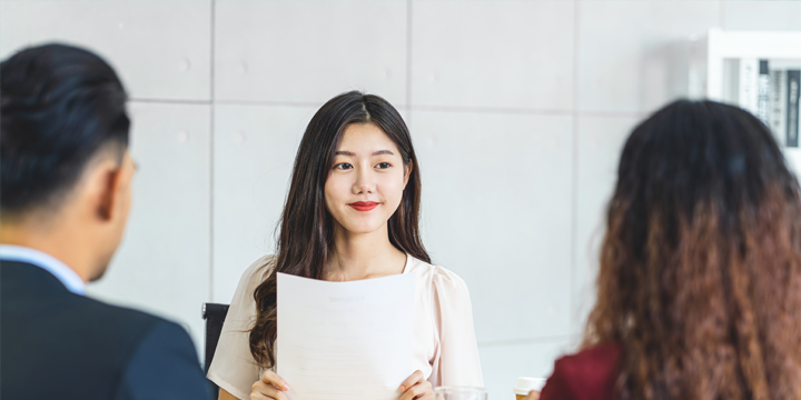 girl handles her cv 