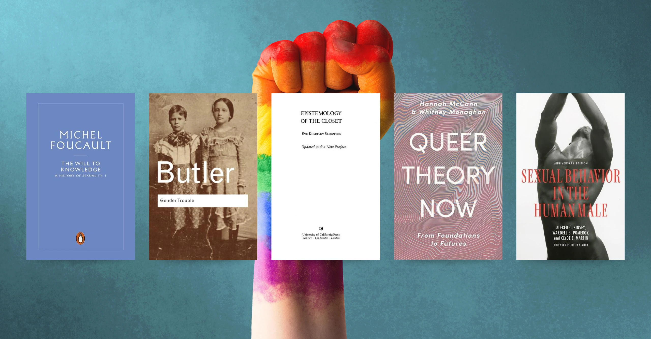 Explore the five titles we've selected for a timeline of queer academia to celebrate Pride Month 2025. 
