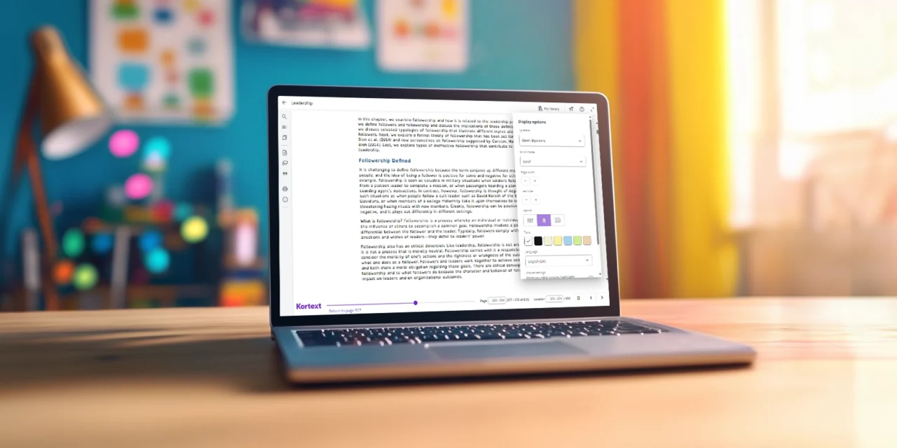 Kortext’s text and language accessibility features